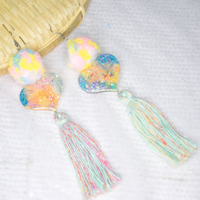 Load image into Gallery viewer, Pride Rainbow Hearty Tassels with pom