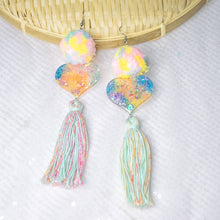 Load image into Gallery viewer, Pride Rainbow Hearty Tassels with pom