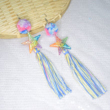 Load image into Gallery viewer, Pride Rainbow Starry Tassels all the way with pomz