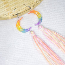 Load image into Gallery viewer, Pride Rainbow Moon Tassels all the way