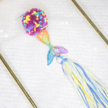 Load image into Gallery viewer, Pride Rainbow Single Side Mermaid Tail with Pomz and Tassel