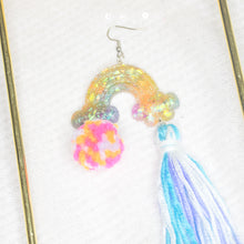 Load image into Gallery viewer, Pride Rainbow Single Side Rainbow Pomz and Tassels