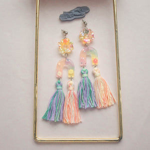 Spring Blooms Floral Arch Double Tassels