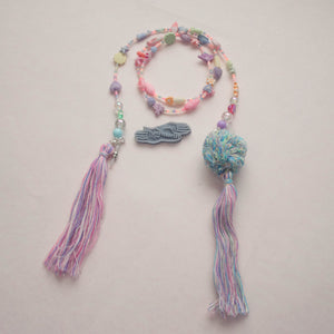 4 in 1 Pastels with Sequin beads and Earrings Mask Chain