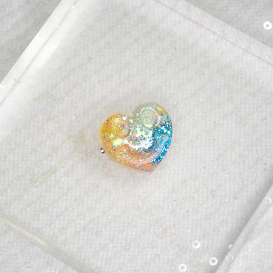 Pride Rainbow Heart face brooch