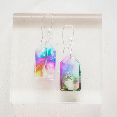 Pearly tags - Psychedelic Infinity Earrings