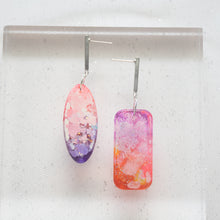 Load image into Gallery viewer, Asymmetrical Bar Shapeys - Psychedelic Infinity Earrings