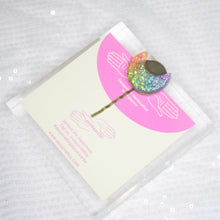 Load image into Gallery viewer, Pride rainbow Moon Hair Pin