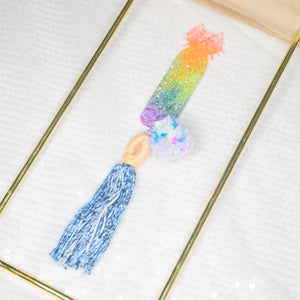 Pride Rainbow Cat with tassels Bookmark
