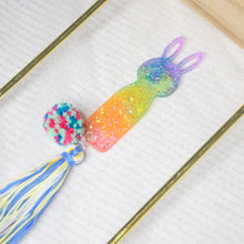 Load image into Gallery viewer, Pride Rainbow Bunny with tassels Bookmark