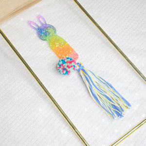 Pride Rainbow Bunny with tassels Bookmark