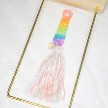 Load image into Gallery viewer, Pride Rainbow Paw with tassels Bookmark