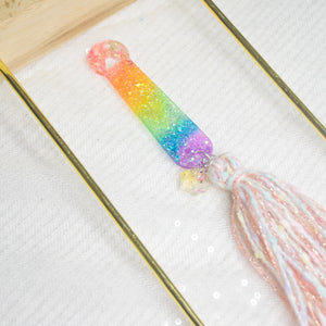 Pride Rainbow Paw with tassels Bookmark