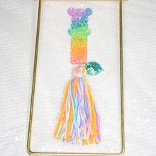 Load image into Gallery viewer, Pride Rainbow Bear pal with tassels Bookmark
