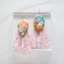 Load image into Gallery viewer, Asymmetrical Hook Shapey with Tassels  - Psychedelic Infinity Earrings
