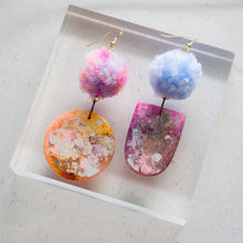 Load image into Gallery viewer, Asymmetrical Pomz Shapey - Psychedelic Infinity Earrings